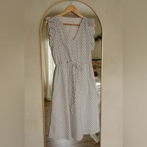 Cotton Blend White Dress